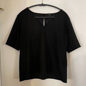 Ann Taylor M Black V‑Neck Boxy Shirt Dress – Modern Tailored Fit